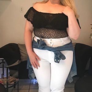 White jeans Plus size
